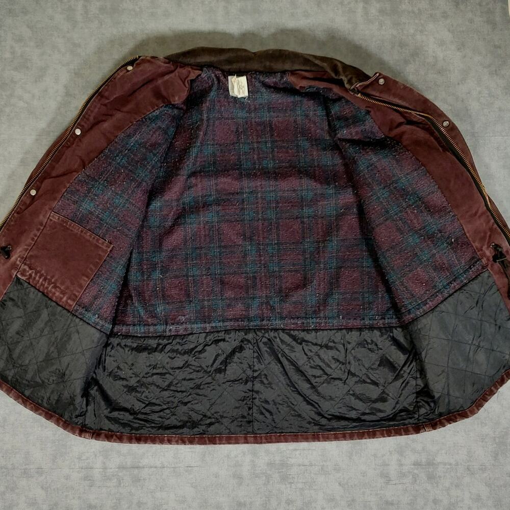 VTG 90s Carhartt C10BRG blanket lined utility canvas USA made work jacket mns XL - Picture 3 of 13